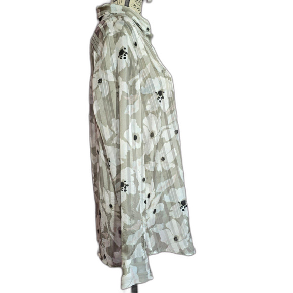 Banana republic long sleeve floral blouse flowy airy M - Picture 6 of 11